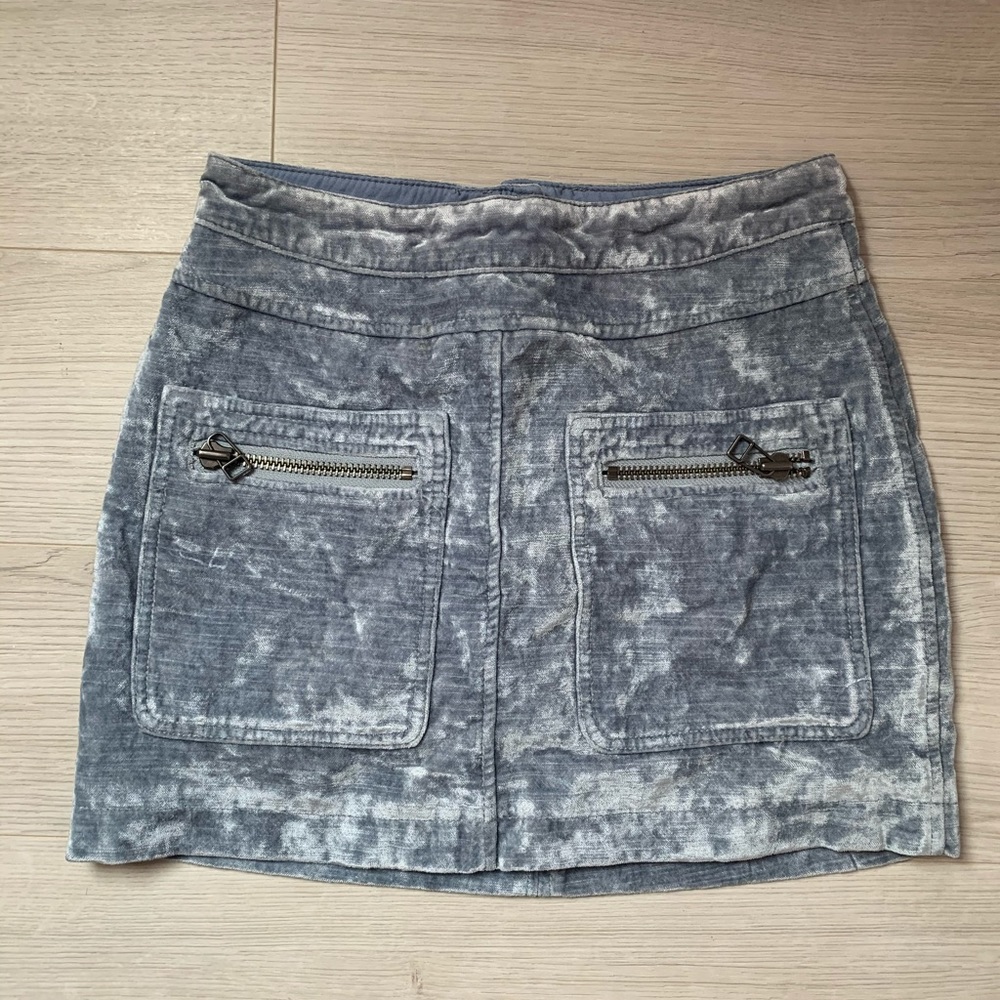 Free people light blue velvet skirt